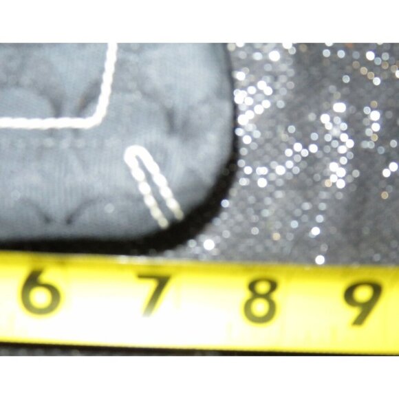 Coach Vintage Black Signature C Jacquard Canvas & Leather Wristlet & Charm Pull - Picture 9 of 10